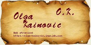 Olga Kainović vizit kartica